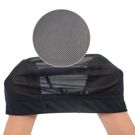 3 Pcs Mesh Cap Wig Caps for Making Wig Stretchy Wig Cap with Wide Elastic Band (Black Mesh Cap S)