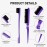 Remerry Nylon Hair Brush Set for Women & Girls, 12 Pieces Including 3 Row Salon Teasing Brushes, Double Sided Hair Edge Brush, Rat Tail Combs, Duckbill Clips - Purple