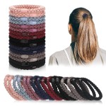 Chuangdi 12 Pieces Cotton Hair Ties Braided Elastic Hair Bands Ropes Braided Ponytail Holders Accessories for Women(Rich Colors)