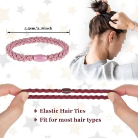 Chuangdi 12 Pieces Cotton Hair Ties Braided Elastic Hair Bands Ropes Braided Ponytail Holders Accessories for Women(Rich Colors)