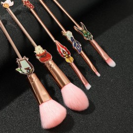 Genshin Vision Makeup Brushes Set - 5Pcs Creative Hot Game Cosmetic Brushes Set, Premium Synthetic Foundation Eyeshadow Brushes Gift for Young Girl Women Fans (Genshin 178)