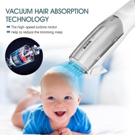 Bimirth Baby Hair Clipper with Vacuum - Hair Trimmer for Kids and Toddlers - Waterproof, Rechargeable, Cordless Hair Cutting Machine for Children (with Bag)
