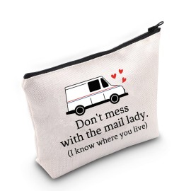 ZJXHPO Mail Carrier Thank You Gift Don\'t Mess With The Mail Lady Cosmetic Bag Postal Worker Zipper Pouch Gift (Mail Lady)