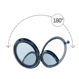 HREW Magnifying Compact Mirror for Purses with 2 x 1x Magnification, Folding Mini Pocket Double Sided Travel Makeup Mirror,Perfect for Purse, Pocket Mirror for Gift (Black)