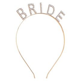 Framendino, Bride Headband Gold Rhinestone Sparkling Crystal Elegant Bridal Crown Bachelorette Headbands for Wedding Party