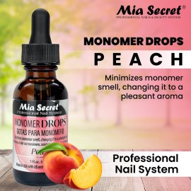 Mia Secret Monomer Drops - Peach Scent - 1oz - Odor Neutralizer - Liquid Acrylic