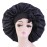 Satin Bonnet Silk for Hair Sleeping: Women Tie Bonnets Adjustable Night Cap Jumbo Size Comfortable Wide Band for Braids Curly Long Hair (Black)