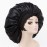 Satin Bonnet Silk for Hair Sleeping: Women Tie Bonnets Adjustable Night Cap Jumbo Size Comfortable Wide Band for Braids Curly Long Hair (Black)