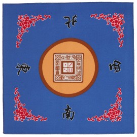 GUSTARIA Mahjong Mat with 3 Dice & Carrying Bag, Anti Slip and Noise Reduction Mahjong Table Mat for Poker, Card, Board & Tile Games (Blue, 31.5 inches)