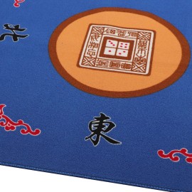 GUSTARIA Mahjong Mat with 3 Dice & Carrying Bag, Anti Slip and Noise Reduction Mahjong Table Mat for Poker, Card, Board & Tile Games (Blue, 31.5 inches)