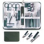WOAMA 30-Piece Pedicure Kit Manicure Tools Nail Clipper Set with Green Travel Case for Home, Workplace, Gift, Beauty Salon