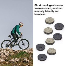 SPYMINNPOO 4 Pair Disc Brake Pads, Semi-Metallic Round Mountain Electric Resin Oil Disc Brake Pad Replacement Kit