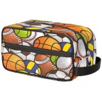Sport Baseball Portable Travel Toiletry Bag, Volleyball Soccer Ball Dopp Kit Cosmetic Organizer Makeup Bag Shower Shaving Bag for Men Women