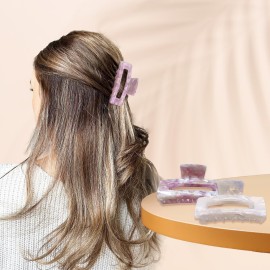 Wekin Hair Claw Clips for Thick Hair, 2 Pack Tortoise Hair Clips, Acrylic Celluloid French Butterfly Jaw Clips, Strong Hold for Women Girl (Medium 3\', Aurora) Wekin Hair Claw Clips for Thick Hair, 2 Pack Tortoise Hair Clips, Acrylic Celluloid French Butterfly Jaw Clips, Strong Hold for Women Girl (Medium 3\', Aurora)