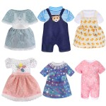 Girl Doll Clothes and Accessories Gift - 8 pcs Alive-Baby Doll Clothes Dress Outfits for 12 Inch Dolls, 6 Complete Sets Clothing of Dresses Cloak Onesies Pajamas 