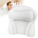 Bath Pillow for Tub Comfort Bathtub Pillow, Ergonomic Bath Pillows for Tub Neck and Back Support with 6 Suction Cups, Ultra-Soft 4D Air Mesh Design SPA Tub Bath Pillow for Women & Men