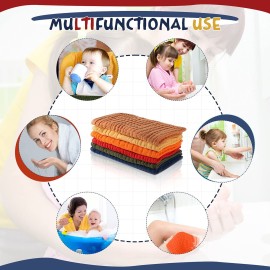 Irenare 6 Pack Muslin Burp Cloths Cotton Baby Burping Rags Large 20 x 10 Inch 6 Layers Spit up Rags Soft Absorbent Multicolor Wash Cloths Diapers for Newborn Baby Girl Boy (Multicolored)