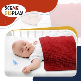 Irenare 6 Pack Muslin Burp Cloths Cotton Baby Burping Rags Large 20 x 10 Inch 6 Layers Spit up Rags Soft Absorbent Multicolor Wash Cloths Diapers for Newborn Baby Girl Boy (Multicolored)