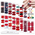 WOKOTO 16 Sheets Christmas Nail Stickers Gel Stickers for Nails Full Nail Wraps for Women Santa Claus Elk Snow Man Christmas Tree Christmas Nail Polish Stickers for Nail Art Polish Strips Nail Decals
