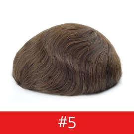Lordhair Toupee for Men European human hair Full French Lace HairpiecesBase Size 8x10 inch Hair Replacement System for Men Natural Hairline Human Hair Wig 5Medium Brown