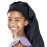 Red by Kiss Kids Satin Braid Bonnet, Comfy Wide Band for Long Hair, Long Braids (Black)