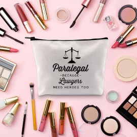 TOBGBE Paralegal Gifts Lawyer Gifts Appreciation Gift for Paralegal Lawyer Graduation Cosmetic Bag Future Lawyer Gift (paralegal hero)