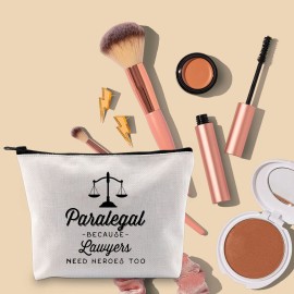 TOBGBE Paralegal Gifts Lawyer Gifts Appreciation Gift for Paralegal Lawyer Graduation Cosmetic Bag Future Lawyer Gift (paralegal hero)