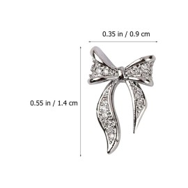 100pcs Women 3D Nail Charms Diamond Nail Bowknot Manicure Fingernail Bows Patches Ladies Gold Silver Bowknot Nail Art Decal
