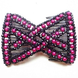 FXQHAN Easy Stretchable Combs, Lady Women Girls Hair Combs, Double Clips Comb (Green+Rose red+Grey) FXQHAN Easy Stretchable Combs, Lady Women Girls Hair Combs, Double Clips Comb (Green+Rose red+Grey)