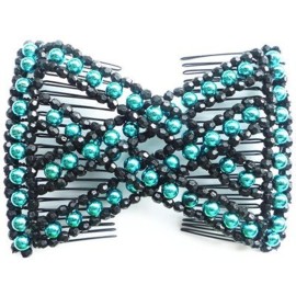 FXQHAN Easy Stretchable Combs, Lady Women Girls Hair Combs, Double Clips Comb (Green+Rose red+Grey) FXQHAN Easy Stretchable Combs, Lady Women Girls Hair Combs, Double Clips Comb (Green+Rose red+Grey)