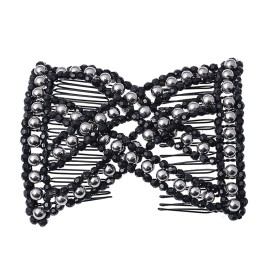 FXQHAN Easy Stretchable Combs, Lady Women Girls Hair Combs, Double Clips Comb (Green+Rose red+Grey) FXQHAN Easy Stretchable Combs, Lady Women Girls Hair Combs, Double Clips Comb (Green+Rose red+Grey)