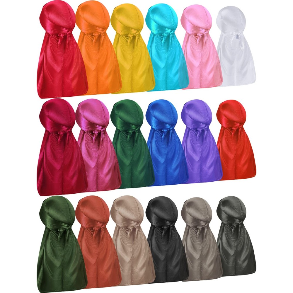 Geyoga 18 Pcs Silky Durag Headwraps Dorag for Men Women Waves Durags Pack with Long Tail and Wide Straps 18 Colors(Assorted Color) Geyoga 18 Pcs Silky Durag Headwraps Dorag for Men Women Waves Durags Pack with Long Tail and Wide Straps 18 Colors(Assorted Color)