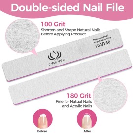 18pcs Nail File for Acrylic Nails - Capularsh 100/180 Grit Professional Double Side Emery Boards, Reusable Coarse Nail File for Acrylic Gel Dip False Nail Home and Salon Use 18pcs Nail File for Acrylic Nails - Capularsh 100/180 Grit Professional Double Side Emery Boards, Reusable Coarse Nail File for Acrylic Gel Dip False Nail Home and Salon Use