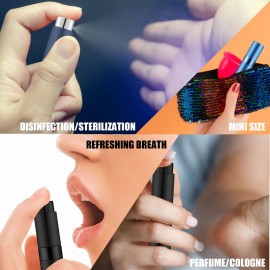 KOIBITO 8ml/5PCS Portable Mini Perfume Atomizer Bottles, Empty Refillable Mini Size Cologne Spray Bottle, Pocket Travel Perfume Sample Bottles (Matte Black)