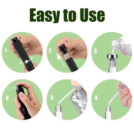 KOIBITO 8ml/5PCS Portable Mini Perfume Atomizer Bottles, Empty Refillable Mini Size Cologne Spray Bottle, Pocket Travel Perfume Sample Bottles (Matte Black)