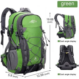INOXTO lightweight Hiking Backpack 35L/40L Hiking Daypack with Waterproof Rain Cover Camping Backpack for Travel Camping Outdoor for Men and Women (35L Green)