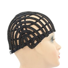 1 Pc Black Braided Wig Cap Crochet Wig Cap Cornrows Cap Adjustable Elastic Band and Hair Clips Weaving Wig Caps for Crochet Braids Wig Making 1 Pc Black Braided Wig Cap Crochet Wig Cap Cornrows Cap Adjustable Elastic Band and Hair Clips Weaving Wig Caps for Crochet Braids Wig Making