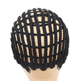 1 Pc Black Braided Wig Cap Crochet Wig Cap Cornrows Cap Adjustable Elastic Band and Hair Clips Weaving Wig Caps for Crochet Braids Wig Making 1 Pc Black Braided Wig Cap Crochet Wig Cap Cornrows Cap Adjustable Elastic Band and Hair Clips Weaving Wig Caps for Crochet Braids Wig Making