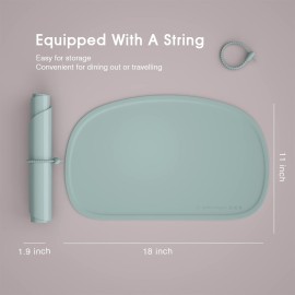 Cuddle Campus Silicone Placemat with Raised Edges for Kids,Toddlers,Babies, Non-Slip Table Setting Placemat for Dining,Come with String for Storage