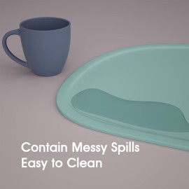 Cuddle Campus Silicone Placemat with Raised Edges for Kids,Toddlers,Babies, Non-Slip Table Setting Placemat for Dining,Come with String for Storage