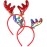 Dzrige Christmas Reindeer Antler Headband Sequin Reindeer Hair Bands Moose Antler Headpiece Deer Antlers Headdress for Xmas New Year Halloween Easter Party Gift (2Pcs)