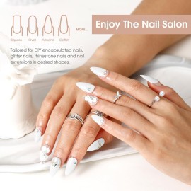 ROSALIND White Poly Extension Gel, 2.7 oz White Poly Nail Gel Builder for Nail Art Decoration, Nail Thickening Extension Easy to DIY Use at Home Need UV Lamp