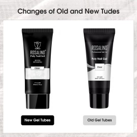 Clear Acrylic Poly Extension Gel, ROSALIND 2.7 oz Poly Nail Gel Builder for Nail Art Decoration, Nail Thickening Extension Easy to DIY Use at Home Need UV Lamp