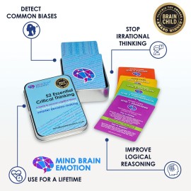 52 Essential Critical Thinking: Smart Flash Cards to Uncover Implicit Biases, Detect Cognitive Biases in Social Media, AI, Writing, Speech, Debate, for Teens & Adults - by Harvard Educator