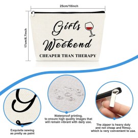 Girls Weekend Gifts Friends Gift for Women Makeup Bag Friendship Gifts Bestie Travel Gift Cosmetic Bag Christmas Graduation Wedding Birthday Gift for Sister Friends BFF Her Travel Toiletry Pouch