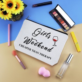 Girls Weekend Gifts Friends Gift for Women Makeup Bag Friendship Gifts Bestie Travel Gift Cosmetic Bag Christmas Graduation Wedding Birthday Gift for Sister Friends BFF Her Travel Toiletry Pouch