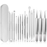 Blackhead Remover, Pimple Popper Tool kit, Blemish,Whitehead, Acne and Zit Removal, Pimple Extractor Tools with Metal Case