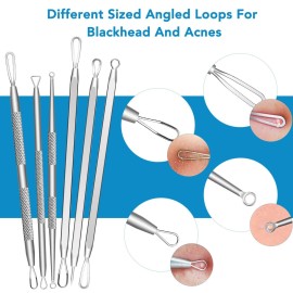Blackhead Remover, Pimple Popper Tool kit, Blemish,Whitehead, Acne and Zit Removal, Pimple Extractor Tools with Metal Case Blackhead Remover, Pimple Popper Tool kit, Blemish,Whitehead, Acne and Zit Removal, Pimple Extractor Tools with Metal Case