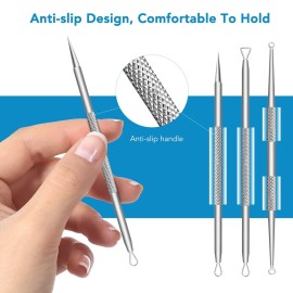 Blackhead Remover, Pimple Popper Tool kit, Blemish,Whitehead, Acne and Zit Removal, Pimple Extractor Tools with Metal Case Blackhead Remover, Pimple Popper Tool kit, Blemish,Whitehead, Acne and Zit Removal, Pimple Extractor Tools with Metal Case