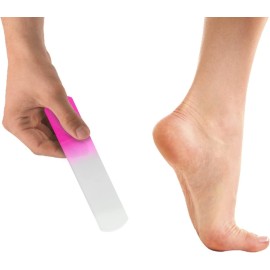 SIUSIO 2Pcs Pink Glass Foot File Pedicure Rasp Dead Skin Remover Calluses Corn Coarse Hard Skin Remover Professional Pedicure Tools Smooth Foots Care Tool for Soft Feet Premium Foot Scrubber